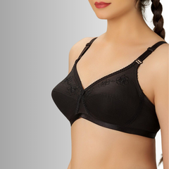 Cotton Cross-Over Embroided Bra