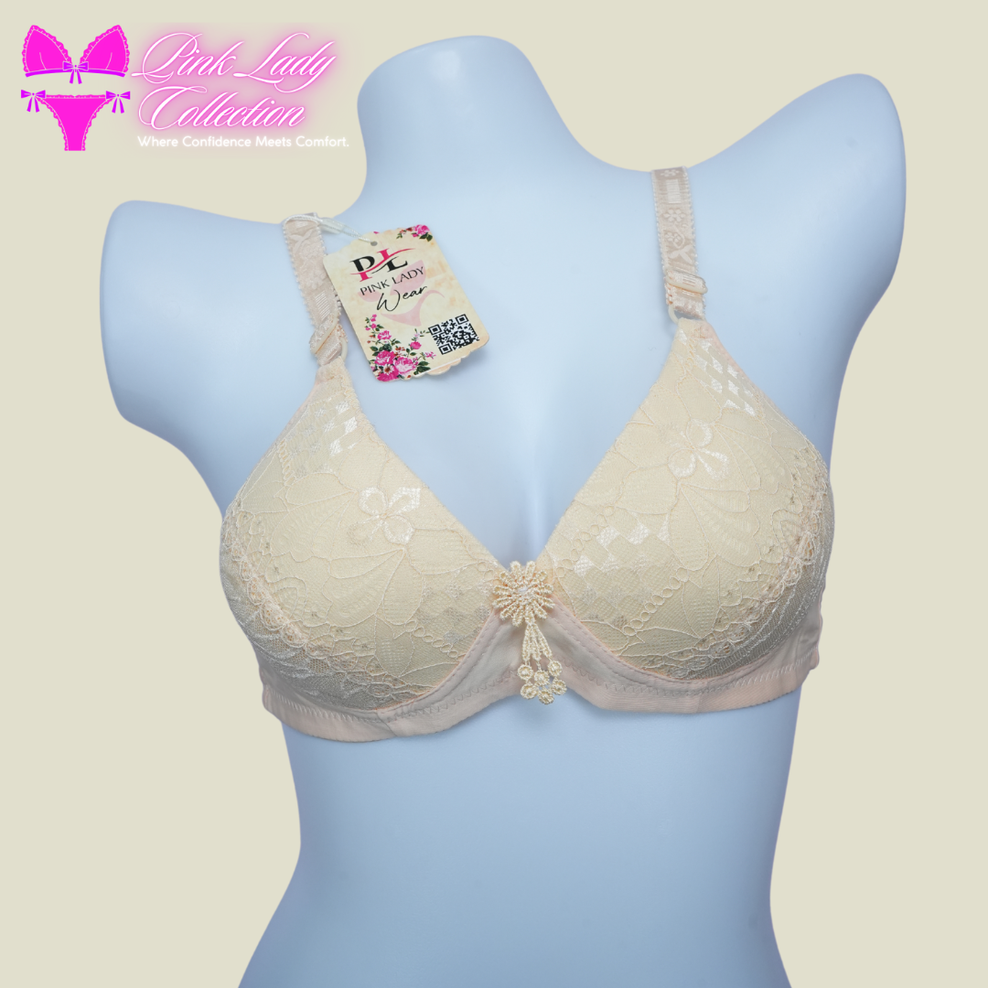 Beige Light Padded Bra With Long Straps