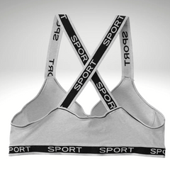 Grey Cross Sport Bra