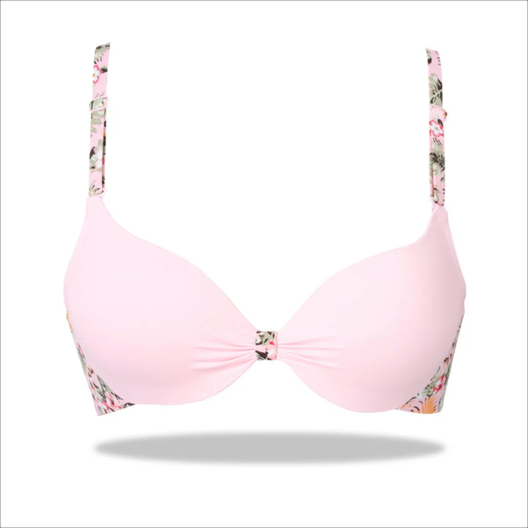 Pink Floral Fusion Imported Padded Bra