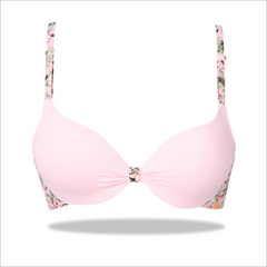 Pink Floral Fusion Imported Padded Bra