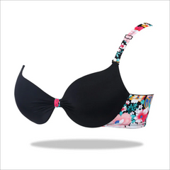 Black Floral Fusion Imported Padded Bra