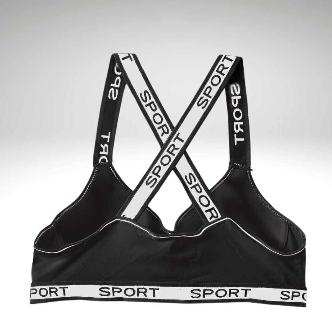 Black Cross Sport Bra