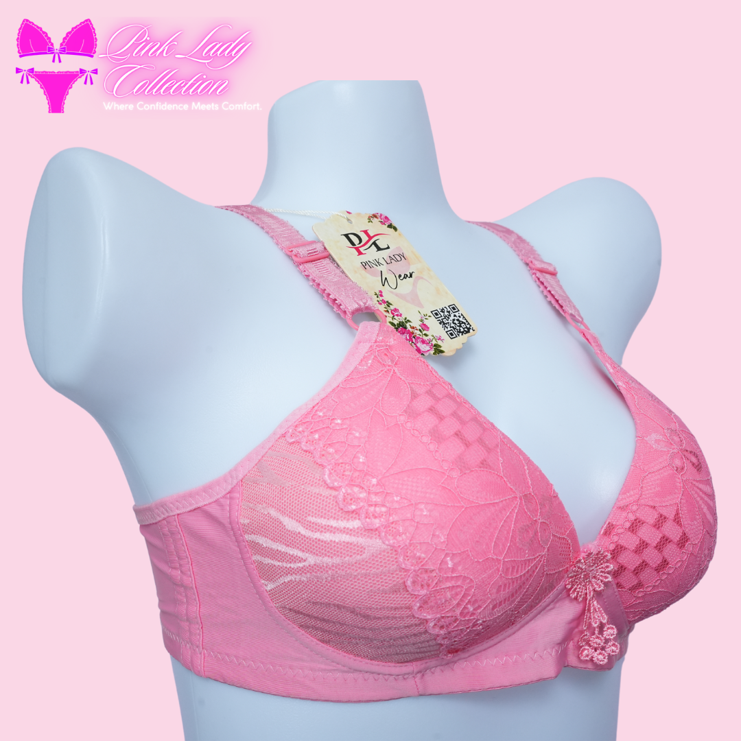 Petal peach Light Padded Bra With Long Straps