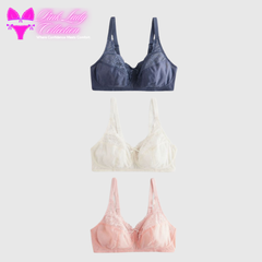 Pink lady lacy non-padded wired bra