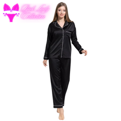 Silk Night Suit-Black