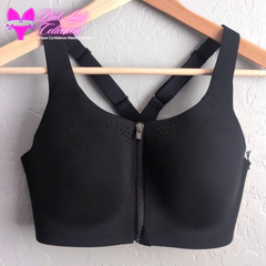 Zipper push up sport bra